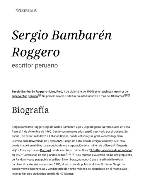 Sergio Bambarén Roggero Wikipedia la enciclopedia | Altamira | uDocz