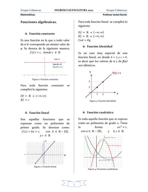 Funciones algebraicas GC