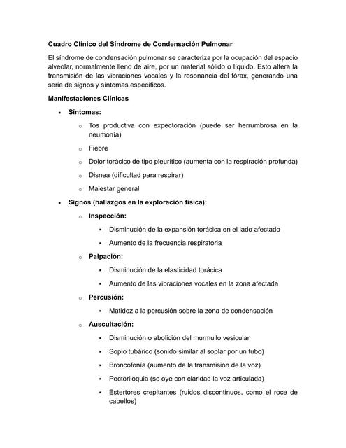 Condesacion pulmonar