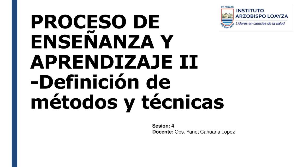 SESION 4 PROCESO DE ENSEÑANZA II