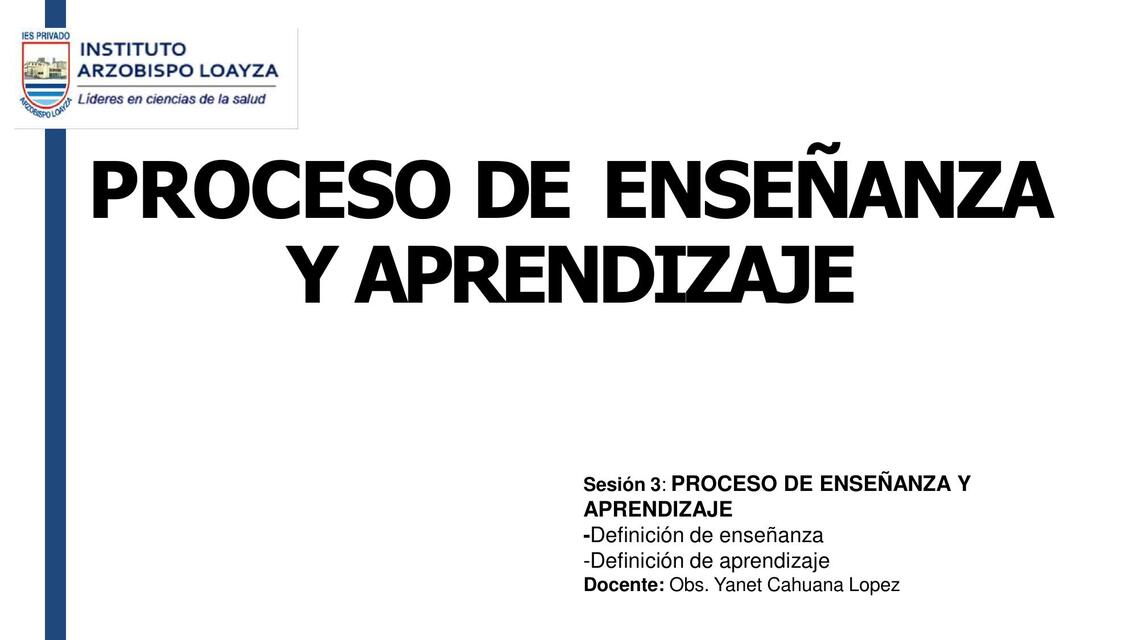 SESION 3 PROCESO DE ENSEÑANZA Y APRENDIZAJE