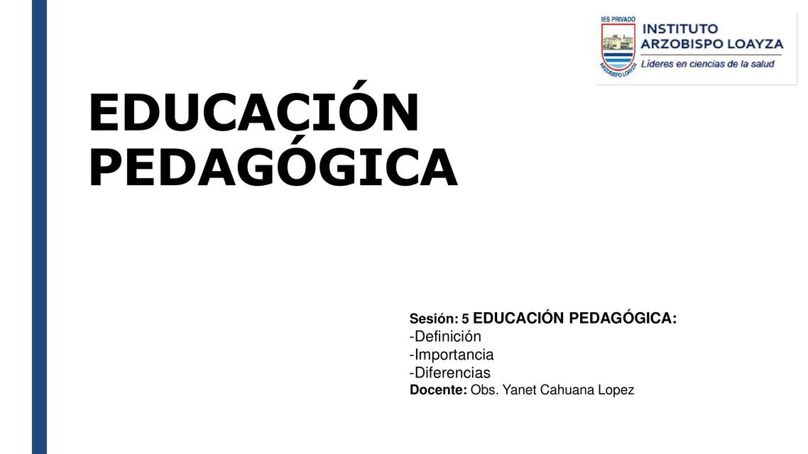 SESION 5 educacion pedagogica