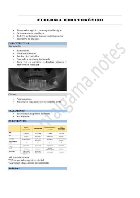 FIBROMA ODONTOGENICO