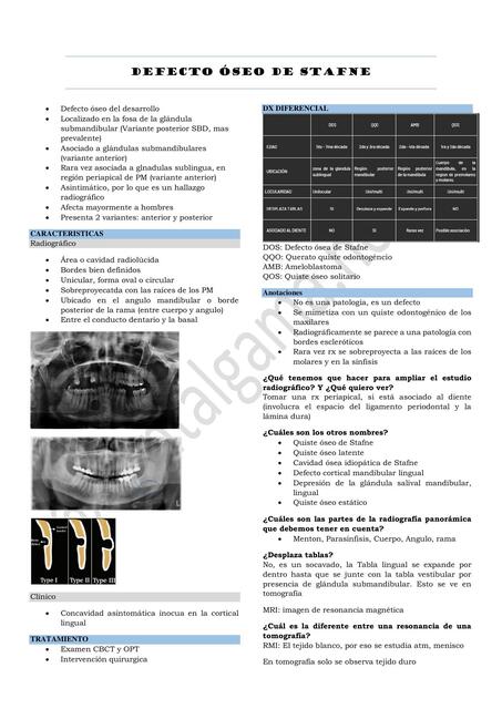 DEFECTO ÓSEAO DE STAFNE