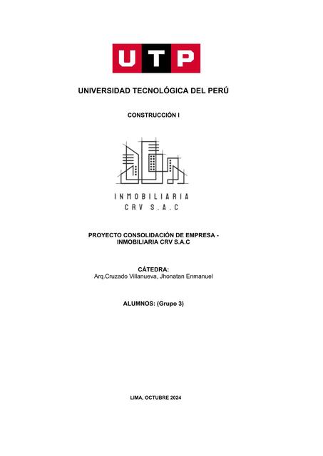 CONSTRUCCIÓN III UTP- PROYECTO CONSOLIDACIÓN DE EMPRESA