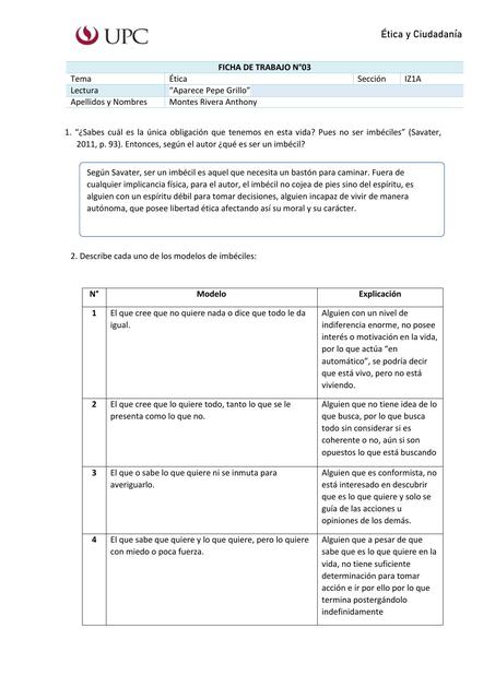 Ficha 3 Etica y ciudadanía