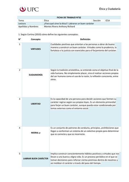 Ficha 2 Etica y ciudadanía