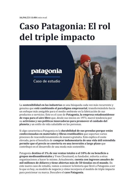 CASO PATAGONIA ODS