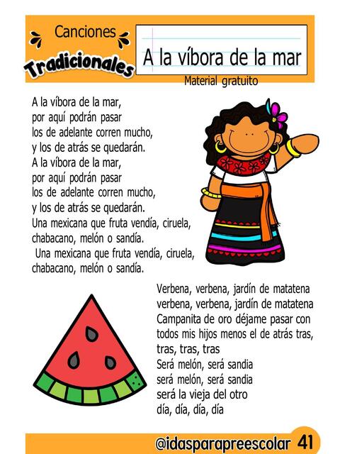 CANCIONES ideasparapreescolarTRACICIONALES