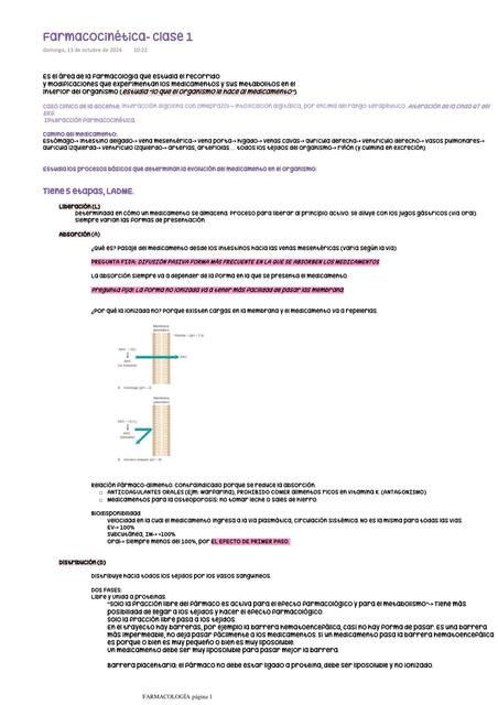 Apuntes- Farmacocinética + Preguntas