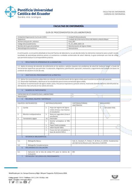 FE CE AAM G001 24 Monitorización de Signos vitales