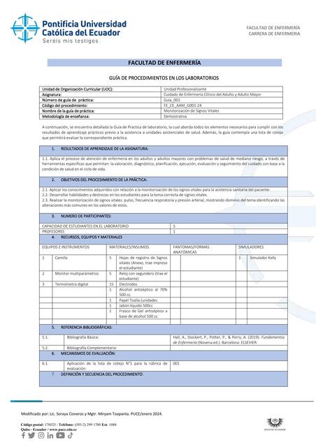 FE CE AAM G001 24 Monitorización de Signos vitales