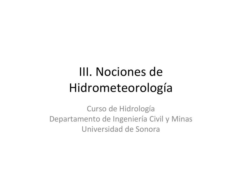 Hidrología III