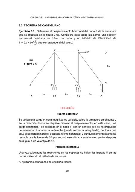 Análisis de armaduras estáticamente determinadas 