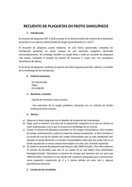 RECUENTO DE PLAQUETAS EN FROTIS pdf io