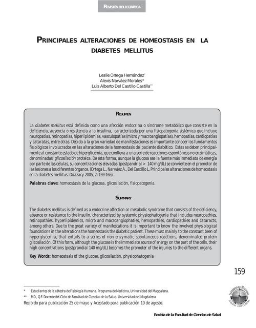 Dialnet PrincipalesAlteracionesDeHomeostasisEnLaDi