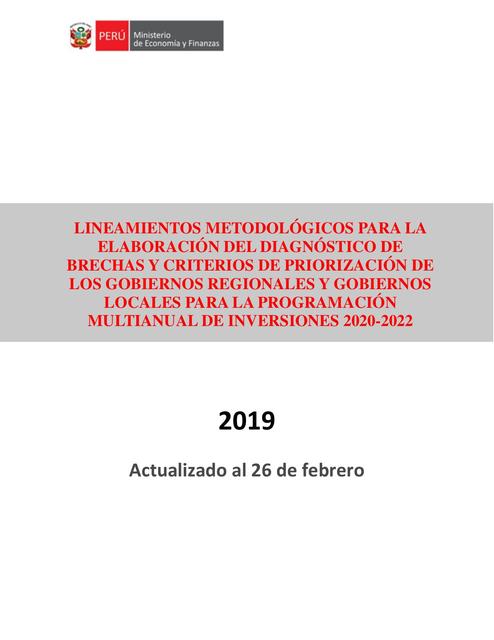 Lineamientos diagnostico brechas criterios priorizacion PMI