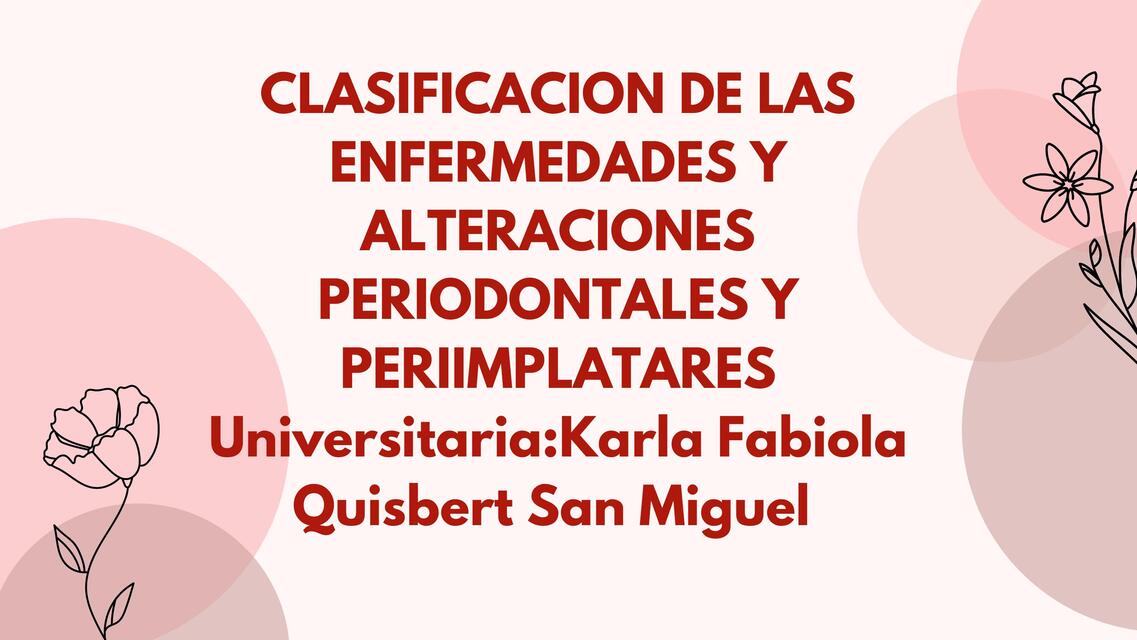 Nueva Clasificación de enfermedades periodontales