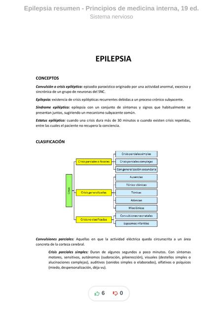 epilepsia resumen principios de medicina interna