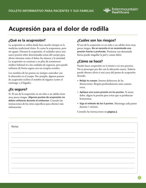 Acupresión de Rodilla Terapia