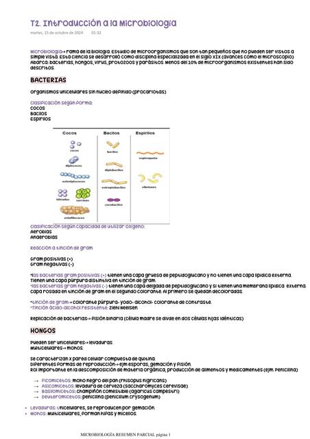 Apuntes T2 - Introducción a la Microbiología