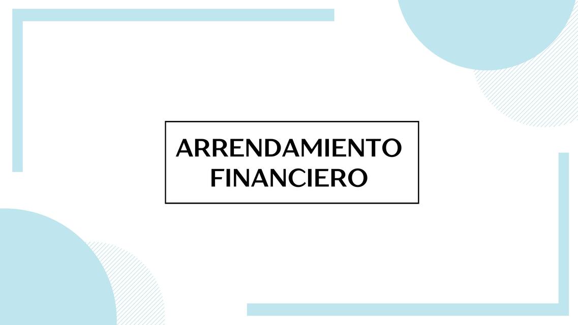 Arrendamiento Financiero