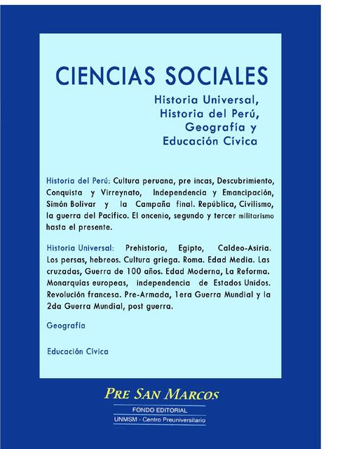 CIENCIAS SOCIALES LIBRO PRE UNMSM