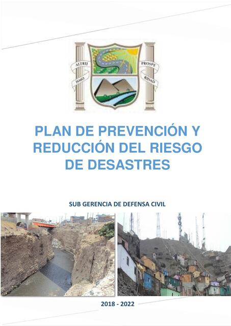 plan de prevencion y reduccion del riesgo de desas