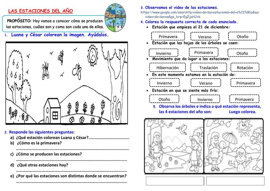 FICHA PS SEM5 DÍA 5 LAS ESTACIONES DEL AÑO