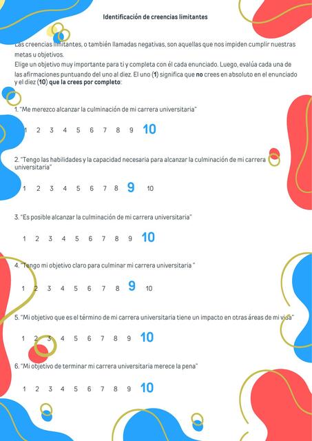 Identificación de creencias limitantes