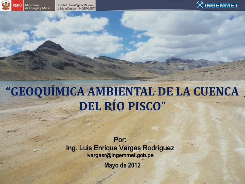 Geoqumica Ambiental De La Cuenca Del Río Pisco