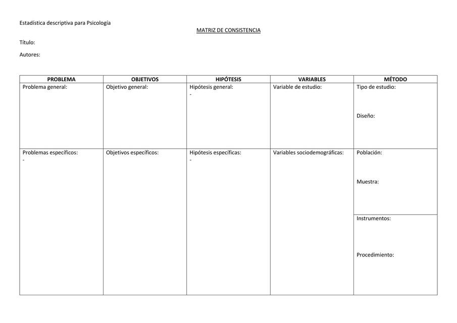 Matriz de consistencia