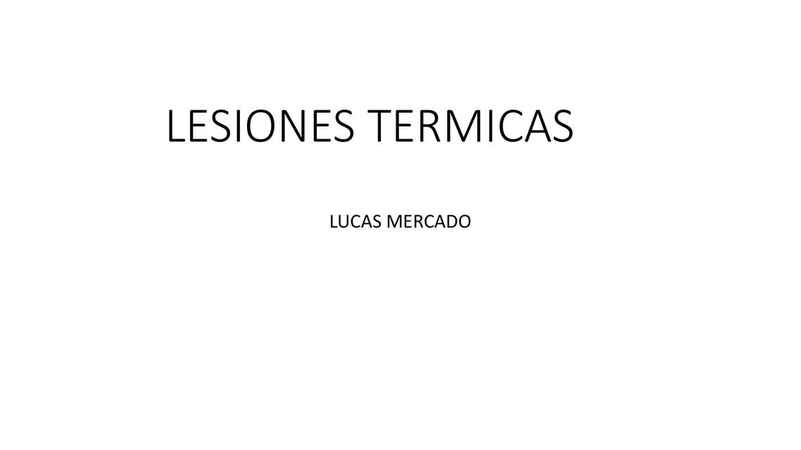 LESIONES TERMICAS