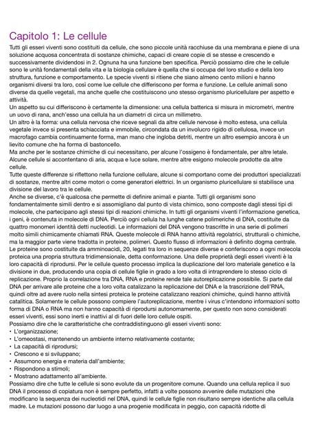 biologia animale primi 15 capitoli