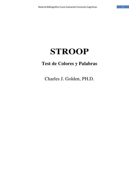 Test de Stroop Manual