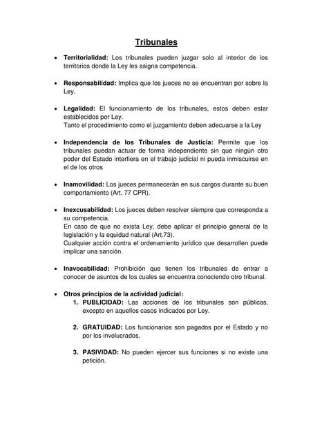 Principios Tribunales de justicia en Chile | Legalmente Ansiosa | uDocz