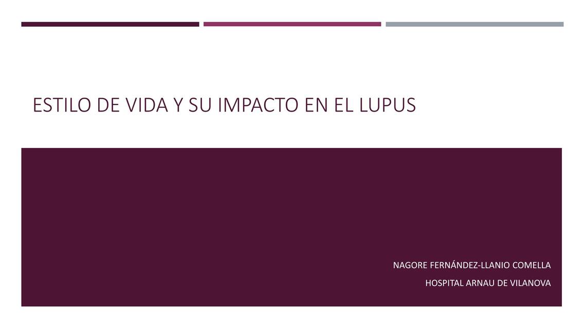 ESTILO DE VIDA Y SU IMPACTO EN EL LUPUS