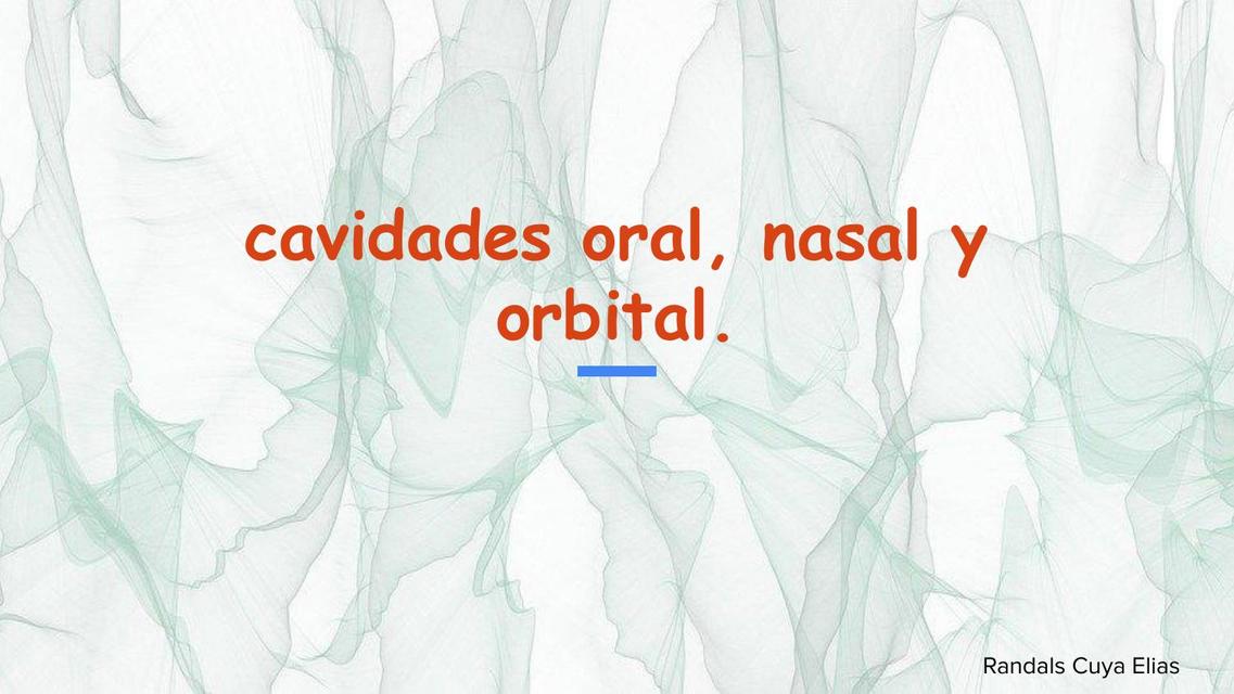 Cavidades oral orbital y nasal resumen