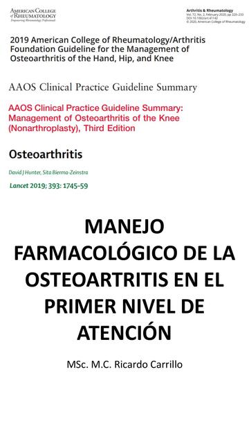 OSTEOARTROSIS - REVISIÓN