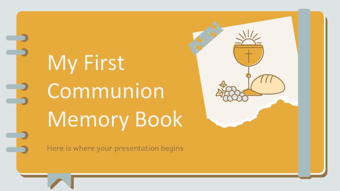 My First Communion Memory Book by Slidesgo