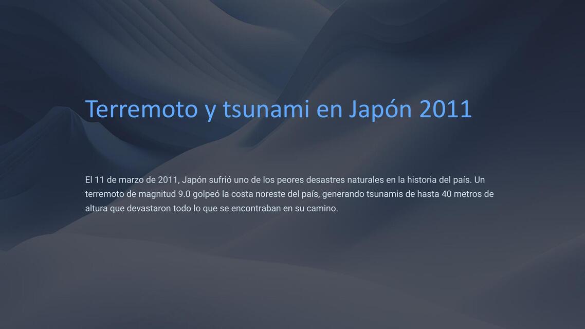 Terremoto y tsunami en Japon