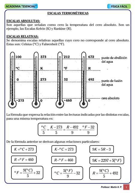 Formulario Escalas Termometricas