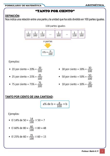 Formulario Tanto por Ciento