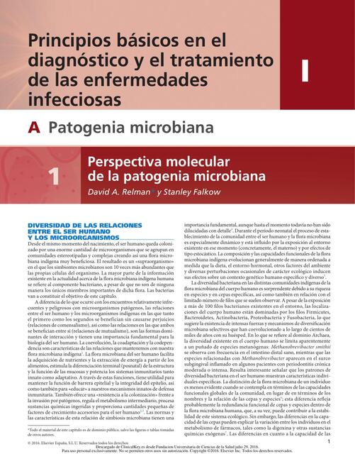 1 Perspectiva molecular de la patogenia microbiana