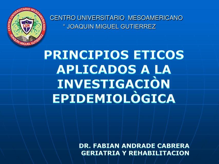 PRINCIPIOS ETICOS GERIATRIA