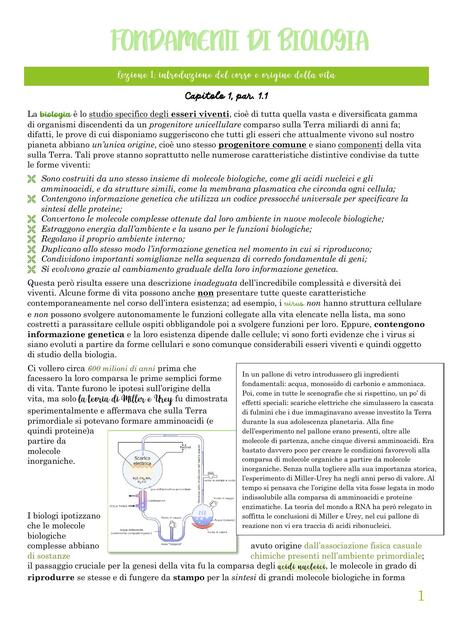 riassunto manuale biologia generale corso sfp di r