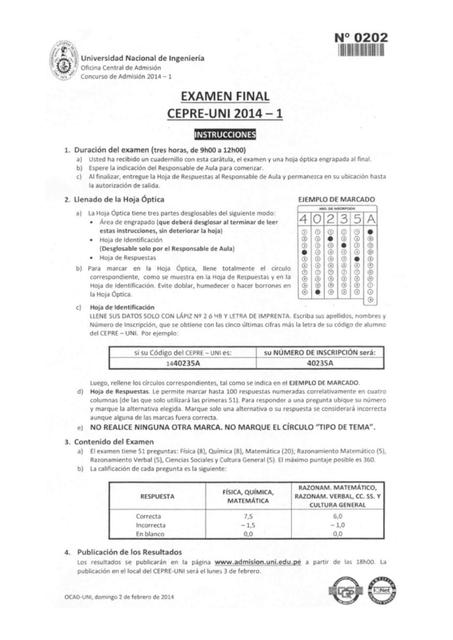 Final Cepreuni 2014 I