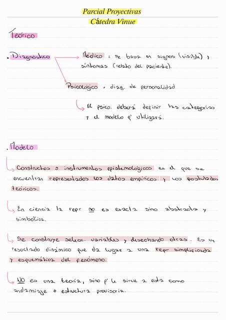 Primer Parcial Proyectivas - Vinue Teórico