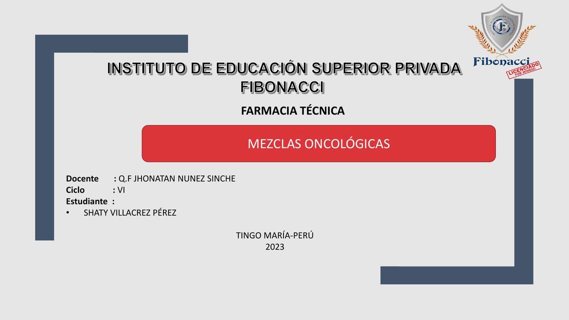 PPT 1 mezclas ONCOLOGICAS