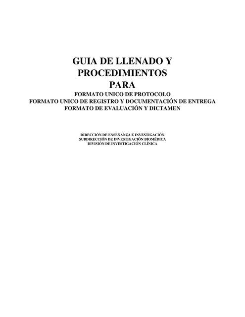 GUIA DE LLENADO Y PROCEDIMIENTOS